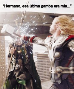Thor Loki se pegan (aparentemente por la última gamba)