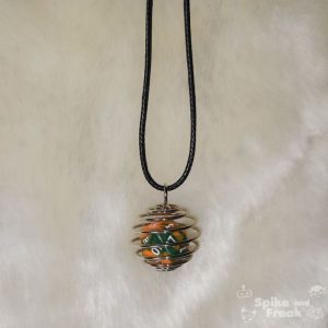 Dado espiral pequeño verde-naranja D20