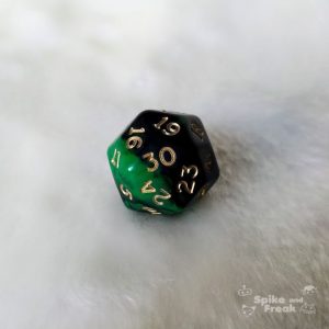 Dado D30 negro-verde