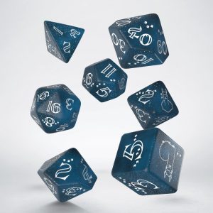 Shimmering Llama Dice Set de dados (Glittering dark blue & white)