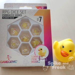 Set de dados patos- Gamegenic - Embraced Series - Rubber Duck - RPG Dice Set+pato de goma
